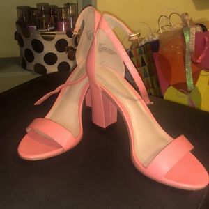 coral heels, great condition worn 2 times for pageant/crowning.